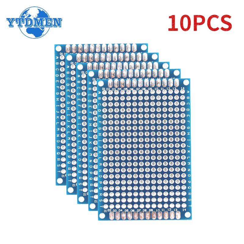 Diy Electronics Board - บอร์ด PCB สองด้านขนาด4x6ซม. 10ชิ้นแผงวงจรสากลแผ่นพัฒนาทดลองชุดทดลองอิเล็กทรอนิกส์บัดกรี