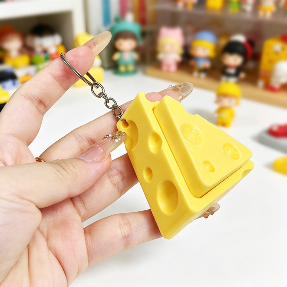 Push Button Tactile - ของเล่นพวงกุญแจชีสแบบใหม่ ปุ่มกดกลไก บรรเทาความเครียด บีบระบายอารมณ์ น่ารัก สมจริง