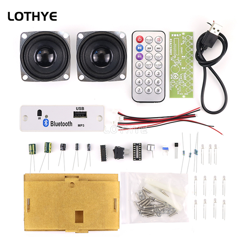 Learn Diy Electronics - มินิแอมพลิฟายเออร์บลูทูธ 3W*2 ชุดทำลำโพง DIY ชุดอิเล็กทรอนิกส์ สองช่องสัญญาณ