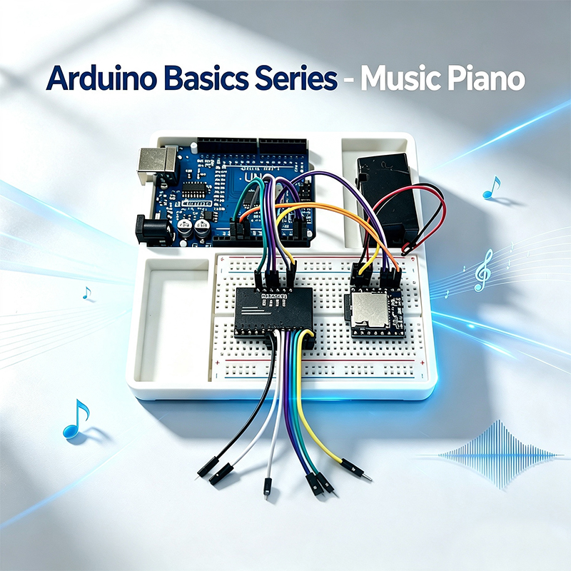 Diy Electronics Basics - ชุดอุปกรณ์อิเล็กทรอนิกส์ DIY เปียโนดนตรี ซีรีส์พื้นฐาน Arduino, ชุดการทดลองโครงการ