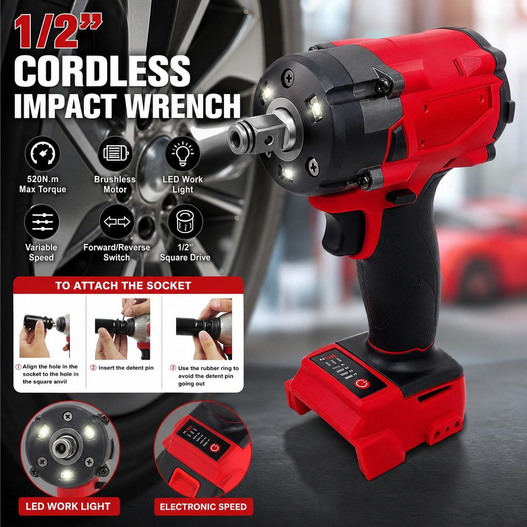 Milwaukee Drill M18 Fuel - ประแจกระแทกแรงบิดสูง M18 Fuel ขนาด 1/2 นิ้ว