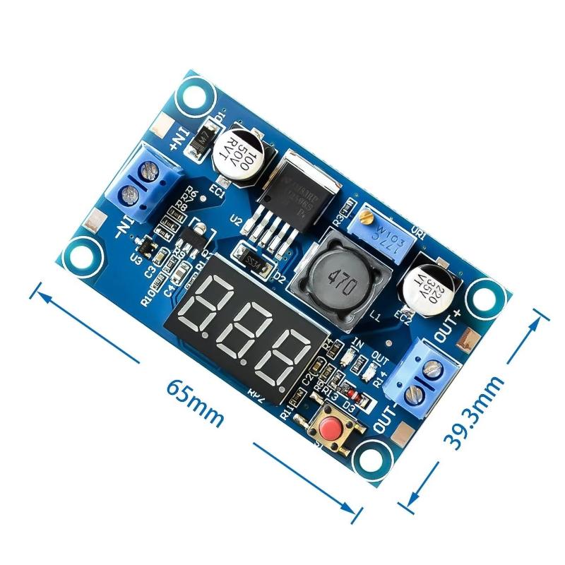 Useful Diy Electronics - โมดูลจ่ายไฟ LM2596 พร้อมหน้าจอแสดงผล 3A 2.5-40V ปรับค่าแรงดันไฟฟ้า