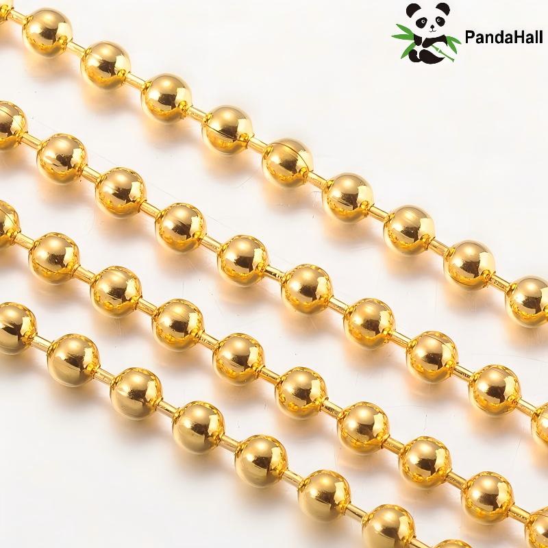 Useful Diy Electronics - PandaHall โซ่ลูกปัดเหล็กบัดกรี 50 เมตร/ม้วน สีทอง ขนาด