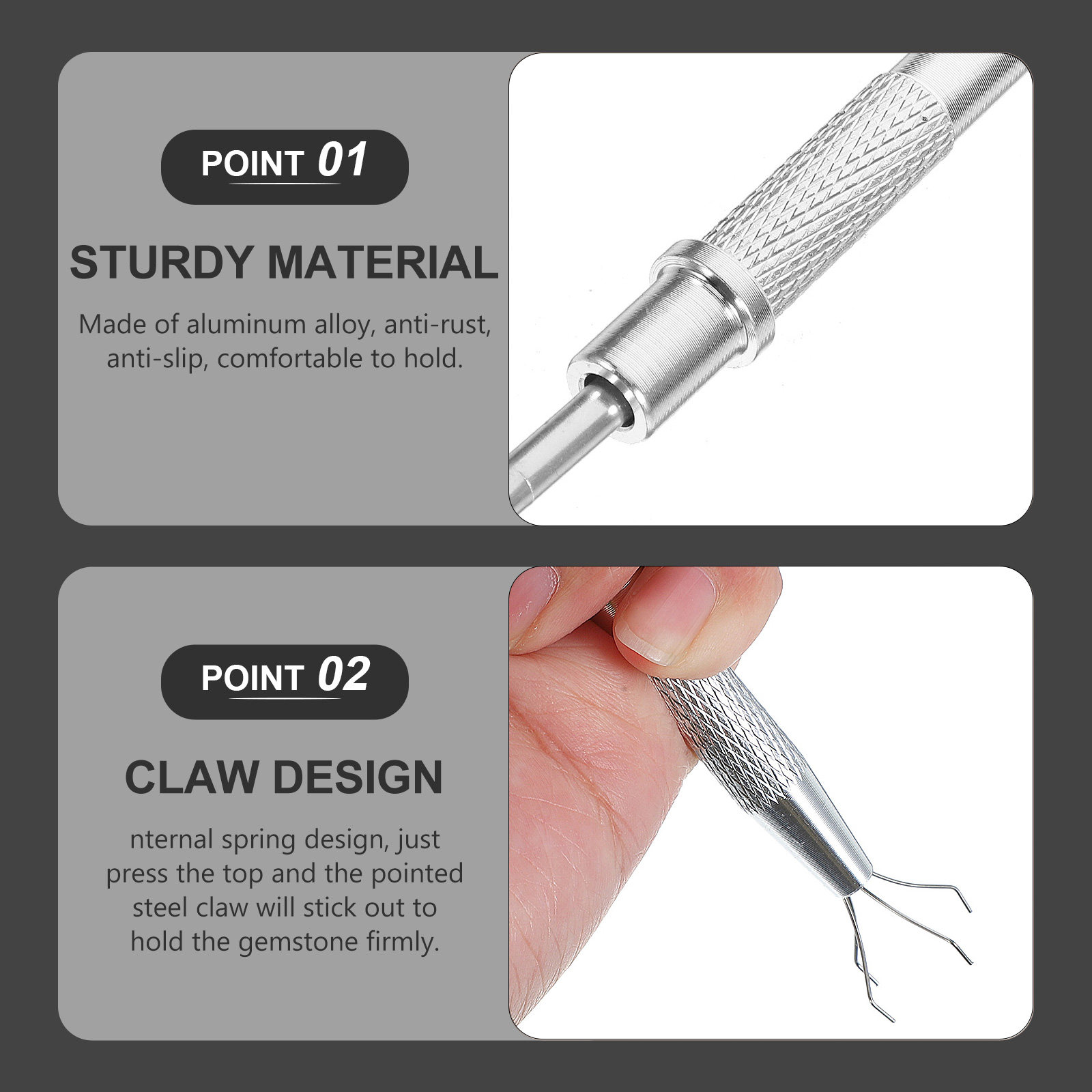 Ic Chip Puller - เครื่องมือถอดไอซีแบบสปริง 4 แฉก สำหรับงานหนัก ตัวดึงเศษอะลูมิเนียม สำหรับสกรู