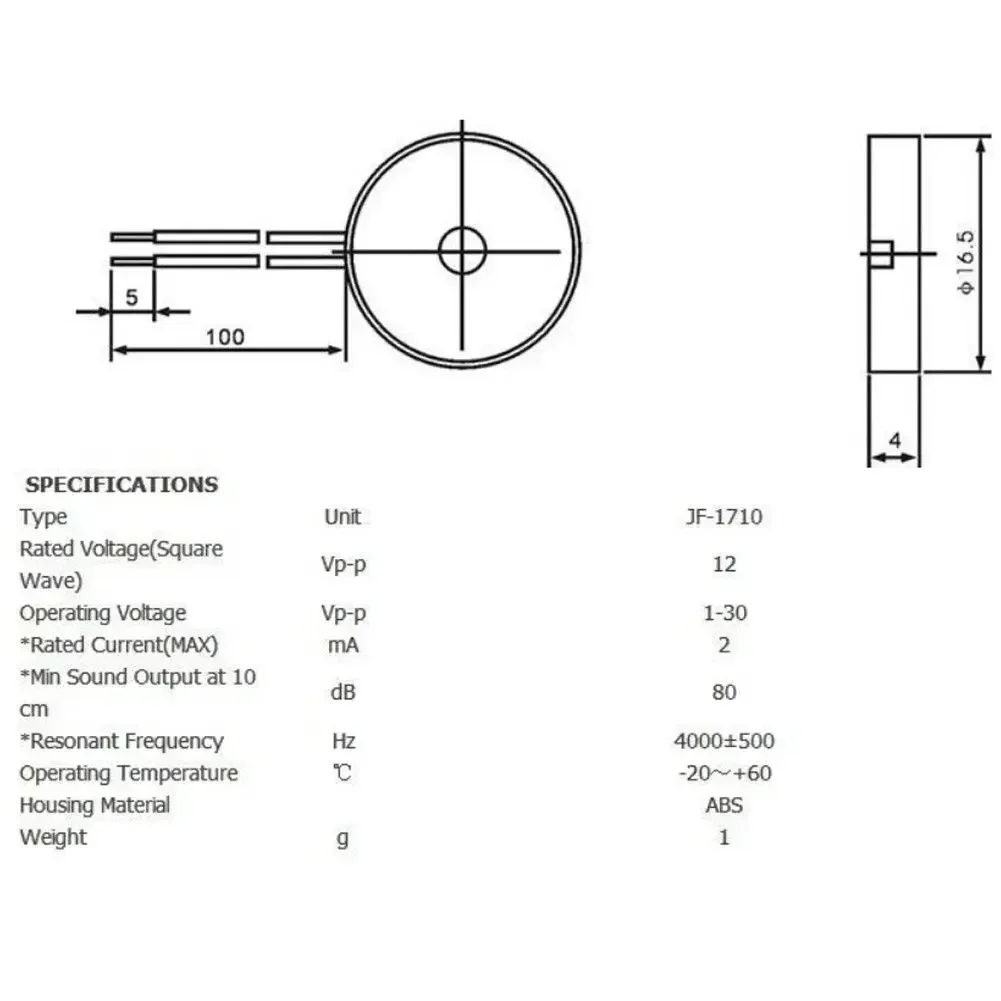1710 Passive Piezo Buzzer อิเล - Diy Electronics Music บทวิจารณ์และราคา