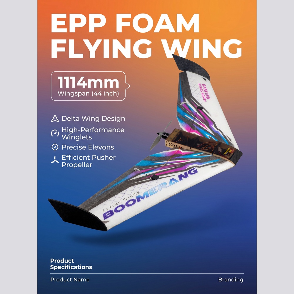 บูมเมอแรง 44 นิ้ว ชุดปีกบิน EP - Diy Rc Electronics บทวิจารณ์และราคา